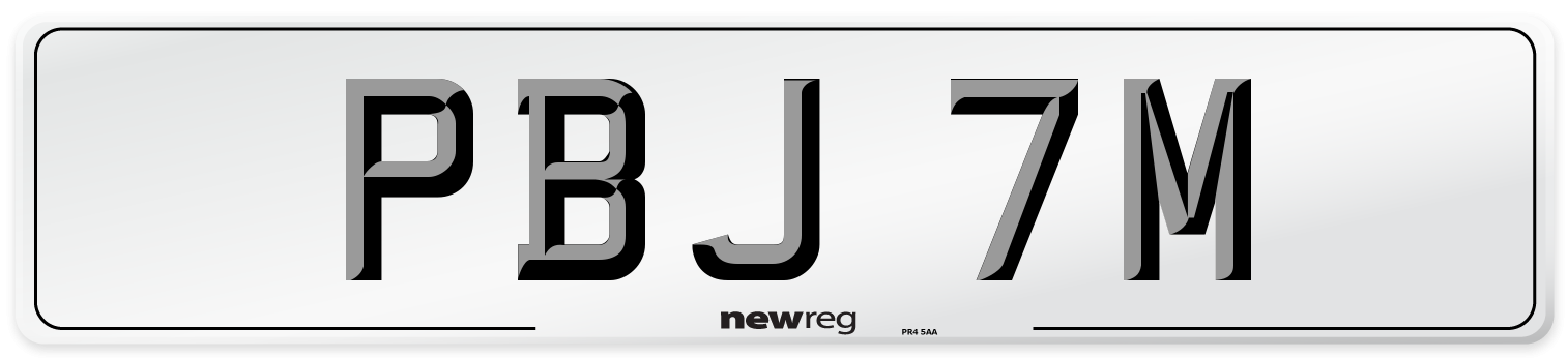 PBJ 7M Number Plate from New Reg